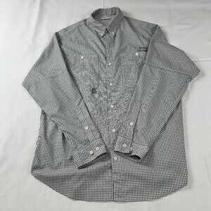 Columbia Men’s Black & White Plaid Shirt Size XL Preowned Excellent Condition